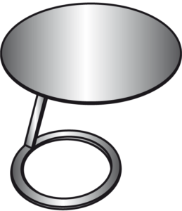 pedestal table brilliant chrome 