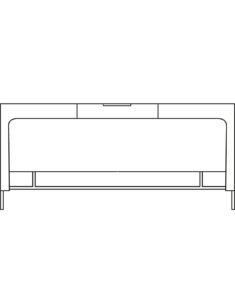 DESK MILK GLASS TOP GLOSS WHITE LACQUER