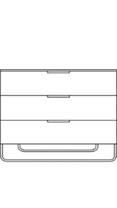 sideboard unit 3 drawers gloss white lacquer