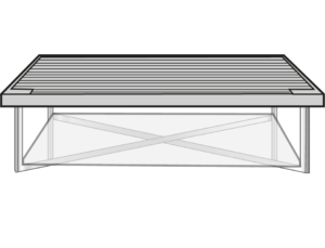 low table double surface brilliant chromed base