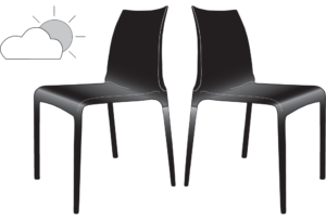 SET OF 2 CHAIRS BLACK INDOOR / OUTDOOR