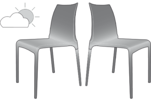 SET OF 2 CHAIRS BLACK INDOOR / OUTDOOR