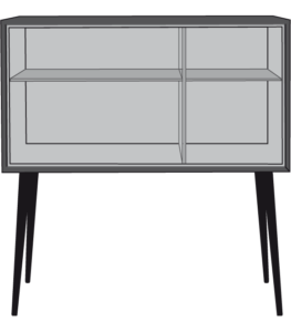 sideboard black / red 