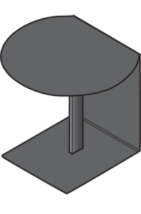 PEDESTAL TABLE ANTHRACITE LACQUER