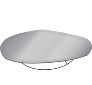 low table concave top small 