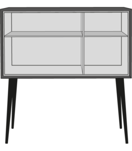 sideboard black / brass 