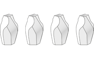  set of 4 vases mini white / black