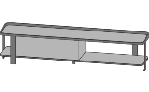 tv cabinet base & edging walnut argile lacquered top