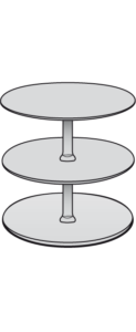 3-tier pedestal table argile lacquer 