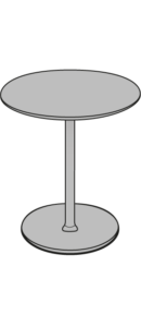 pedestal table with two surfaces moutarde lacquer 