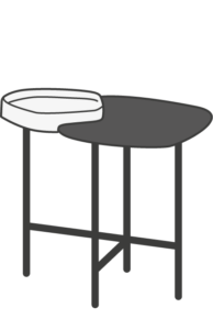  occasional table black-stained ash / white ceramic
