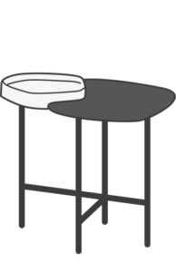 occasional table black-stained ash / white ceramic