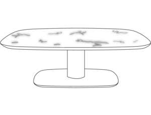 LOW TABLE MARBLE TOP WHITE LACQUERED BASE