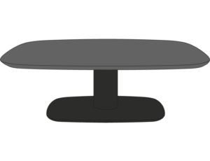 LOW TABLE WALNUT TOP BLACK LACQUERED BASE